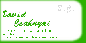 david csaknyai business card